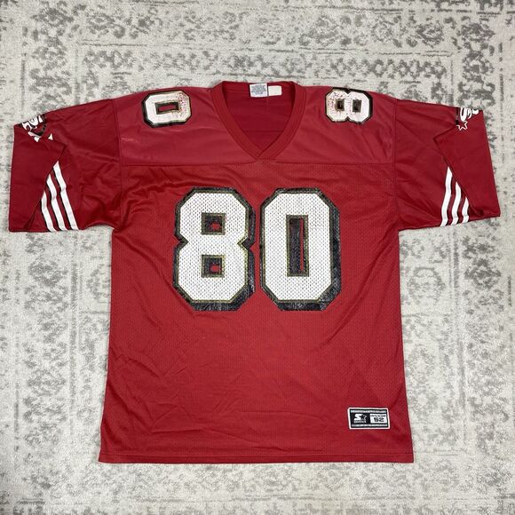 VTG San Francisco 49ers #80 Jerry Rice Red Starter Jersey Size XL 52 - Picture 1 of 5